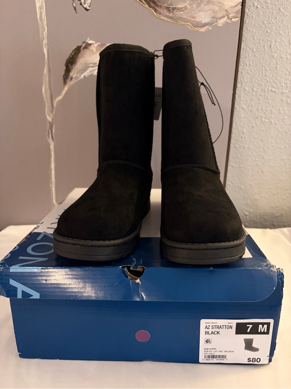 Arizona Jean Company Black faux fur Mid-Calf Boots.